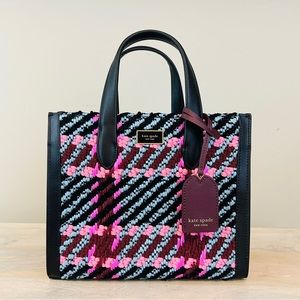 Kate Spade Small Woven Plaid Manhattan Tote, used once!